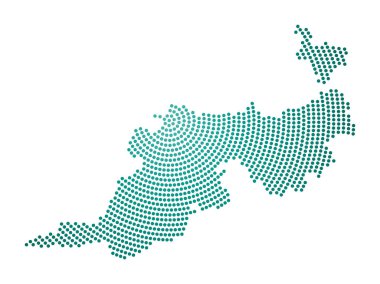 Guana Island dotted map. Digital style shape of Guana Island. Tech icon with gradiented dots. Beautiful vector illustration.