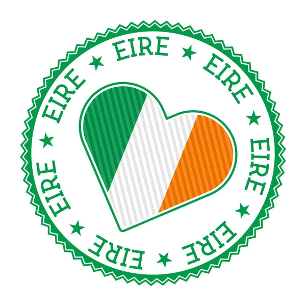 Ireland Heart Badge Vector Logo Ireland Name Country English Language — Image vectorielle
