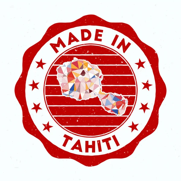 Made Tahiti Island Stamp Seal Tahiti Border Shape Vintage Badge — Image vectorielle