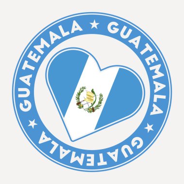 Guatemala heart flag badge. From Guatemala with love logo. Support the country flag stamp. Vector illustration.