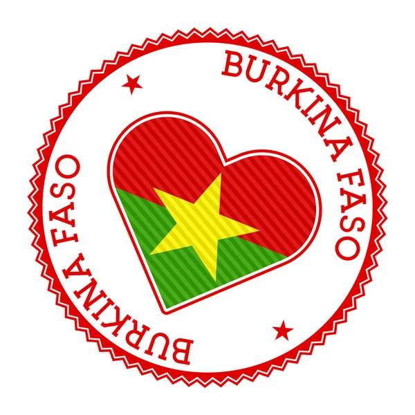 Burkina Faso Heart Badge Vector Logo Burkina Faso Elegant Vector — Stockvector