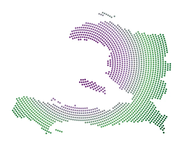 Mapa Tečkovaná Haiti Tvar Haiti Digitálním Stylu Tech Ikona Země — Stockový vektor