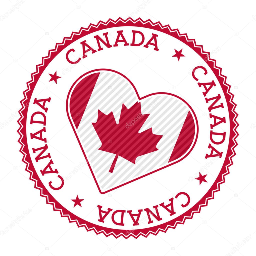 Canada heart badge. Vector logo of Canada artistic Vector illustration.