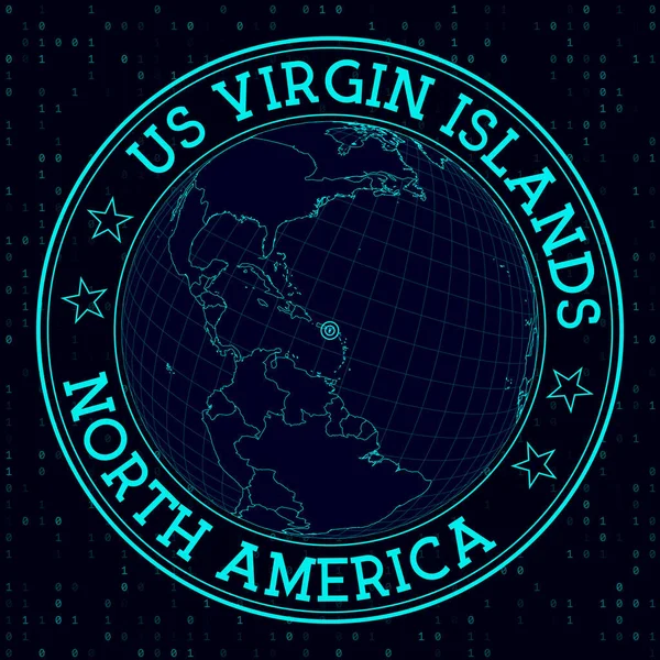 Круглый Знак Virgin Islands Футуристический Взгляд Мир Спутников Сосредоточенный Американских Лицензионные Стоковые Иллюстрации