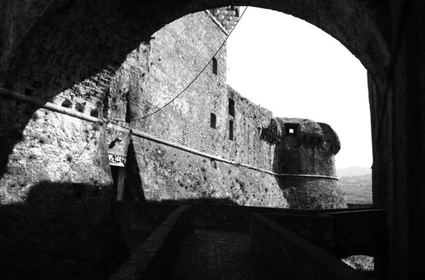 Sarzana Středověké Město Černé Bílé — Stock fotografie