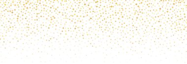 Altın konfeti arka planından düşüyor. Tekrarlanan altın noktalı parıltı deseni. Sarı, turuncu ve altın renkli duvar kağıtları. Noel 'i, yeni yılı ya da doğum günü partisi dekorasyonunu kutlamak için. Vektör