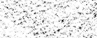 Yarım tonluk ses dokusu. Grunge yarım ton arkaplan. Siyah ve beyaz noktalı kum sesi duvar kağıdı. Retro komik pikselli arka plan. Kirli tahıl lekeleri, lekeler, pürüzlü noktalar. Vektör