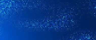 Mavi parlayan altıgen dokusu. Soyut altıgen ızgara gradyan duvar kağıdı. Donanma bal peteği desenli fon. Vektör modern iş, bilim, sağlık, tıp, teknoloji, sunum geçmişi