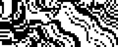 Siyah ve beyaz pixelated dalgalı doku. Rastgele soyut bir arkaplan. Pankart, poster, broşür, broşür, broşür ve broşür için dijital arkaplan. Soyut radikalleştirilmiş duvar kağıdı. Vektör