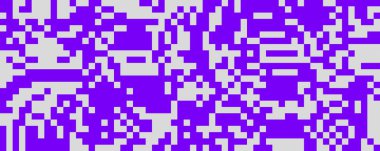 Neon pikselli doku. Mor ve gri renkli arka plan. Pankart, poster, broşür, broşür, broşür ve broşür için dijital arkaplan. Vektör radikalleştirilmiş duvar kağıdı