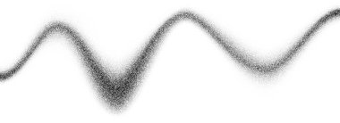 Dalgalı tahıl eğrisi dokusu. Siyah benekli akış hattı arka planı. Benekli, parçalı, granüllü dalgalı kumlu zemin. Grunge Gürültüsü, afiş, poster ve broşür için iş kağıdı noktaladı. Vektör