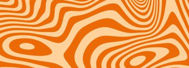 Retro karamelli sıvı doku. Lezzetli tuzlu karamelli tatlı arka planı. Poster, kapak, afiş, broşür ve broşür için dalgalı şekerler. 60 ya da 70 'lerin tarzında turuncu fındıklı hippi duvar kağıdı. Vektör