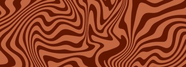 Retro sütlü kahve rengi arka plan. Koyu çikolatalı tatlı dokusu. Poster, kapak ve afiş için kıvrımlı şekerler. 60 'lar, 70' ler ya da 70 'ler tarzında eskimiş kahverengi hippi duvar kâğıdı. Vektör