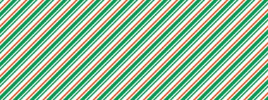 Kusursuz bir Noel deseni. Kırmızı yeşil köşegen arka plan. Şeker kamışı dekorasyon duvar kâğıdını tekrarlıyor. Kış bayramı hediyesi arkaplanı. Nane şekerli ambalaj kağıdı. Vektör