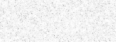 Kirli noktalı, pürüzsüz desen. Siyah ve beyaz grunge serpintileri, parçacıklar, toz ve duvar kağıtları. Tehlike sesi, arka planda tekrarlanan tahıl. Rastgele serpilmiş kumlu kaplama dokusu. Vektör