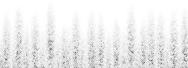 Yarım ton dalgalı grunge arkaplan. Solan tahıllı kumaş duvar kağıdı. Siyah ve beyaz gürültü kumtaşı yüzeyi. Pikselleşmiş benekler, noktalar ve parçacıklar üst üste biniyor. Dalgalı, kirli arka plan örtüsü. Vektör