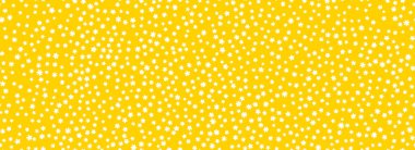 Küçük beyaz çiçek pürüzsüz desen. Sarı renkli, tekrarlanan desen. Tekstil baskısı için çiçek arkaplanı, kumaş örneği, elbise süsü, elbise tasarımı süsü. Şirin, saf duvar kâğıdı. Vektör