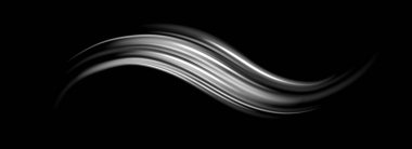 Gri rüzgar çizgisi. Açık gri eğri hız etkisi. Hava akımı dalgalı hareket izi. Rüzgar dalgası konsepti. Swoosh ve girdap çizgili yol tasarımı çizimi. Vektör gris swoosh formu