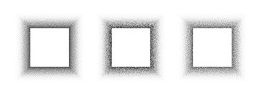 Siyah noktalı kare set. Noktalı sınır koleksiyonu. Pankart şablonu, kopyalama alanı, kolaj, amblem, poster, kutu için dikdörtgen resim tutucular. Vektör çerçeve paketi