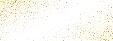 Altın yuvarlak konfeti arka planı. Altın noktalı parıltı deseni. Sarı turuncu kıvılcımlar ve parlak duvar kağıtları. Noel 'i, yeni yılı, doğum gününü, düğün dekorasyonunu kutluyoruz. Vektör kaplaması