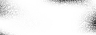 Arkaplanda benekli tahıl dokusu var. Siyah püskürtülmüş noktalar gradyan duvar kağıdı. Gürültülü kum benekli zemin. Poster, el ilanı ve afiş için vektör kumlu sıkıntılı benek ve taş parçacığı örtüsü