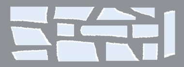 Açık mavi yırtık kağıt parçaları. Yırtılmış kağıt şeritleri koleksiyonu. Kolaj, metin kutusu, afiş, etiket, poster için pürüzlü kenarları olan şekiller ve elementler. Vektör desenli karton parçaları