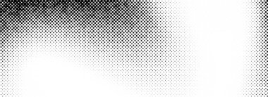 Grunge yarım ton eğim dokusu. Siyah pixelated grange arkaplan. Yıpranmış toprak gürültüsü arka planı. Hasarlı bozuk parmak izi örtüsü. Soluk kumlu duvar kağıdı. Vektör yarım ton lekeli doku yüzeyi 
