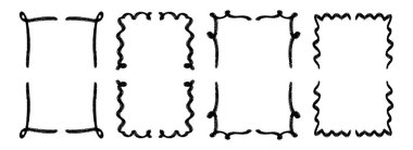 El çizimi dalgalı çerçeve. Siyah kıvrımlı kurdele koleksiyonu. Davetiye, düğün, doğum günü, tebrik kartı tasarımı için karalamalar. Vektör karalanmış çerçeveler