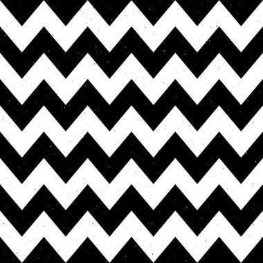 Grunge zigzag kusursuz desen. Siyah ve beyaz sembol kumaş dokusu. Soyut zig zag arkaplanı. Tekrarlanan vektör duvar kağıdı.