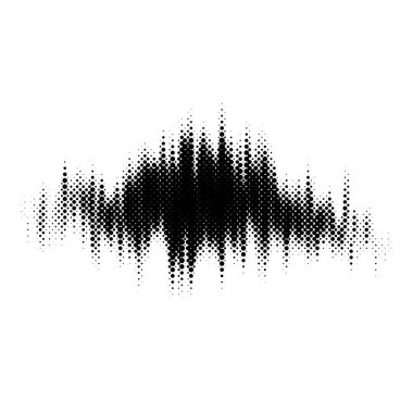 Grunge yarım ton noktasını bozdu. Bozulmus desenli leke. Benekli noktalar arkaplan lekesi. Tek renkli tasarım elementi. Siyah ve beyaz vektör 