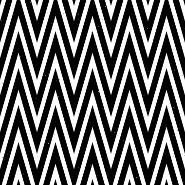 Grunge zigzag kusursuz desen. Siyah ve beyaz sembol kumaş dokusu. Soyut zig zag arkaplanı. Tekrarlanan vektör duvar kağıdı.