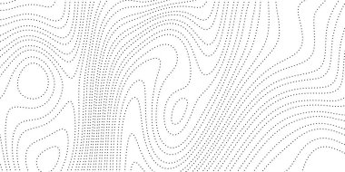 Noktalı dalga çizgileri arka planda. Soyut dalgalı doku. Çarpık ve eğri çizgiler duvar kağıdı. Vektör minimalist tasarım şablonu