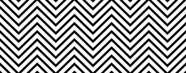 Zig zag kusursuz desen. Siyah ve beyaz ringa kemiği süsü. Çapraz çizgilerle sembol motifi deseni tekrarlanıyor. Tekstil tasarım şablonu. Vektör illüstrasyonu
