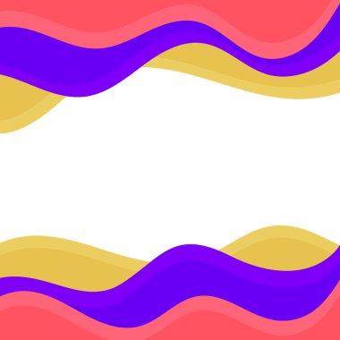 Renkli sıvı dalga arka planı. Sıvı dalgalı kompozisyon duvar kağıdı. Soyut zemin sarı, mor ve kırmızı. Posterler, afişler, broşürler için modern tasarım. Vektör