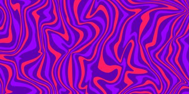 Eski moda arka plan. Dalgalı, eski, psikedelik duvar kağıdı. Kırmızı mor garip desenli, örtülü, 60 'lı, 70' li ya da 80 'li yılların tarzında poster. Sıvı hippi dokusu. Vektör