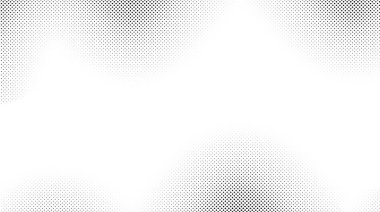 Yarım ton arkaplan. Grunge yarım tonluk pop sanat dokusu yok oluyor. Beyaz ve siyah dalgalı duvar kağıdı. Retro vektör arkaplanı 
