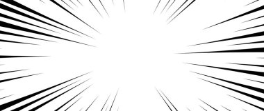 Radyal hız çizgileri arkaplanı. Çizgi roman patlama çizgileri duvar kağıdı. Soyut siyah-beyaz flaş çerçeve tasarımı. Manga ya da çizgi film ışık ışını ya da ışın patlaması. Patlama ya da patlama dokusu etkisi. Vektör