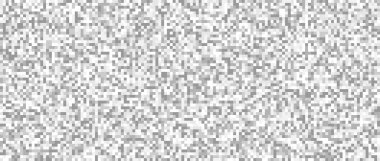 Kusursuz pixelated TV ses dokusu. Beyaz gürültü tahıl işareti. Televizyon ekranı parazitleri ve arızaları. Gri tonlar grunge vektör arkaplanı