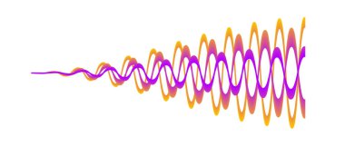 Üst üste gelen ses dalgaları ya da sinyaller. Üç mor turuncu sinüzit çizgisi. Broşür, poster ve afiş için ses veya müzik tasarımı ögesi. Radyo sinyal grafikleri. Vektör