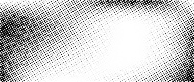 Noktalı yarım ton dalgalı eğimli doku. İğrenç lekeler ve lekeler. Siyah beyaz kum taneli duvar kağıdı. Rastgele pikselleştirilmiş çizgi roman. Vektör kumlu arkaplan