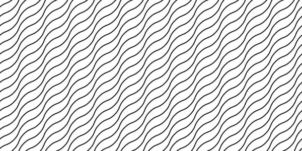 Dalgalı çizgiler pürüzsüz desen. Çizgileri tekrar eden arkaplanı düzensiz hale getir. Siyah ve beyaz köşegen dalga dokusu. Basit kıvrımlı doğrusal duvar kağıdı. Tekstil ve kumaş kumaş kumaş tasarım şablonu. Vektör