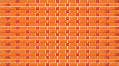 Tuğladan duvar ustalığı, pürüzsüz desen. Kahverengi dekoratif tuğla tekrar eden doku. Kırsal alanda tuğlalar var. Vektör duvar kağıdı.