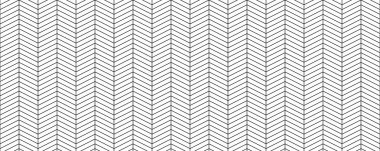 Herringbone dikişsiz desen. Siyah beyaz simge arkaplan. Zigzag duvar kağıdı tekrarlanıyor. Çapraz çizgiler, tekstil ya da kumaş baskı tasarımı. Parke zemin ya da tuğla duvar dokusu. Vektör