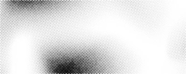 Yarı tonda solmuş eğim dokusu. Grunge yarım ton arkaplan. Beyaz ve siyah kum sesi duvar kağıdı. Retro piksellenmiş vektör arkaplanı