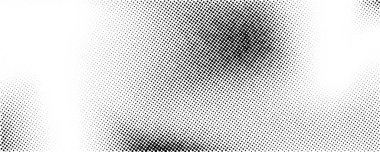 Yarı tonda solmuş eğim dokusu. Grunge 'un arka planı. Beyaz ve siyah kum duvar kağıdı. Retro piksellenmiş vektör arkaplanı