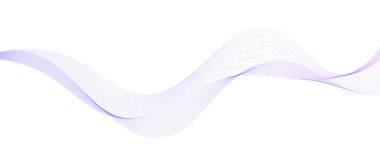 Dalgalar pürüzsüz akıyor. Soyut kıvrımlı dalgalı çizgiler. Sunum, el ilanı, poster, web sitesi, afiş, broşür için mavi mor gradyan tasarım unsuru. Vektör illüstrasyonu