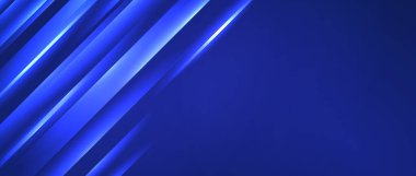 Parlak köşeli çizgi arka planı. Mavi neon renkli çizgili duvar kağıdı. Pankart, poster, sunum, kapak, broşür, broşür için soyut hareket efekti ışık izleri. Vektör