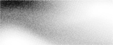 Yarı tonda solmuş eğim dokusu. Grunge yarım ton mizah geçmişi. Beyaz ve siyah kum sesi duvar kağıdı. Retro piksellenmiş vektör arkaplanı