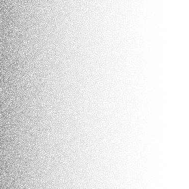 Tahıl lekeli gradyan. Eskimiş stokastik nokta dokusu. Rastgele grunge ses arkaplanı. Siyah noktalar, lekeler ya da parçacıklar duvar kağıdı. Yarı ton vektör monokrom arkaplan