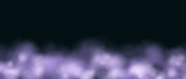 Mor neon sis çerçevesi. Soyut parlayan sis bulutu duvar kağıdı. Pankart, poster, kolaj, kapak, sunum, broşür için renkli duman veya toz sınır tasarımı. Vektör arkaplanı